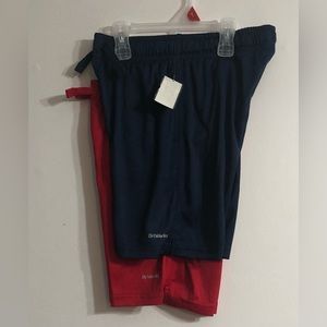 NWT 2 pack Athletic works boy’s shorts pull over two side pockets red blue. M(8)